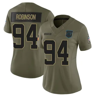 A'Shawn Robinson Carolina Panthers Women's Limited 2025 Salute to Service Nike Jersey - Olive