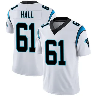Aaron Hall Carolina Panthers Men's Limited Vapor Untouchable Nike Jersey - White