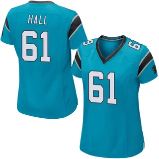 Aaron Hall Carolina Panthers Women's Game Alternate Nike Jersey - Blue