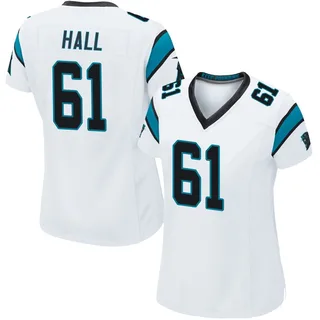 Aaron Hall Carolina Panthers Women's Game Nike Jersey - White