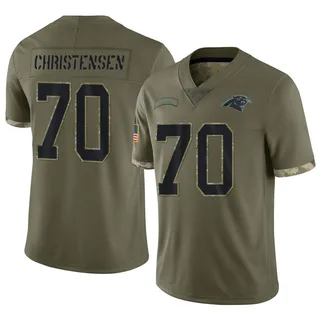 Brady Christensen Carolina Panthers Men's Limited 2022 Salute To Service Nike Jersey - Olive
