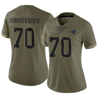 Brady Christensen Carolina Panthers Women's Limited 2022 Salute To Service Nike Jersey - Olive