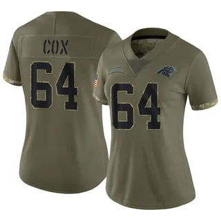 Bryan Cox Carolina Panthers Women's Limited 2022 Salute To Service Nike Jersey - Olive