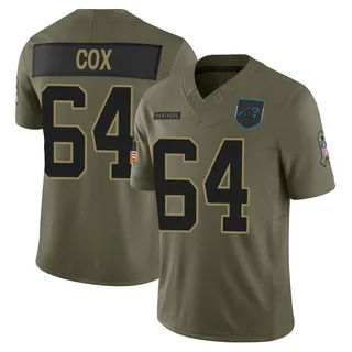 Bryan Cox Carolina Panthers Youth Limited 2025 Salute to Service Nike Jersey - Olive