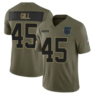 Cam Gill Carolina Panthers Youth Limited 2025 Salute to Service Nike Jersey - Olive