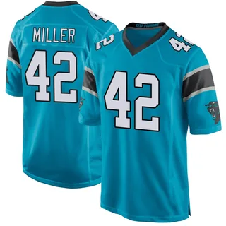 Cam Miller Carolina Panthers Men's Game Alternate Nike Jersey - Blue
