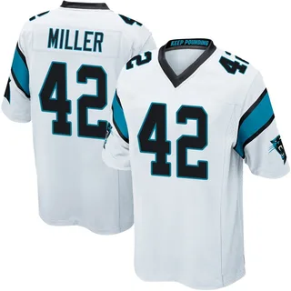 Cam Miller Carolina Panthers Men's Game Nike Jersey - White