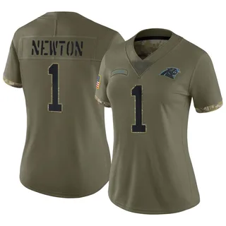 Cam Newton Carolina Panthers Women's Limited 2022 Salute To Service Nike Jersey - Olive