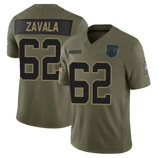 Chandler Zavala Carolina Panthers Men's Limited 2025 Salute to Service Nike Jersey - Olive