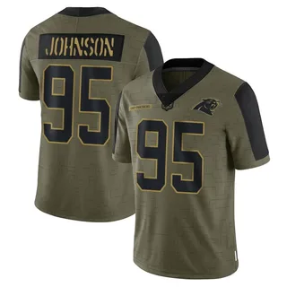 Charles Johnson Carolina Panthers Men's Limited 2021 Salute To Service Nike Jersey - Olive