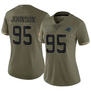 Charles Johnson Carolina Panthers Women's Limited 2022 Salute To Service Nike Jersey - Olive