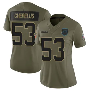 Claudin Cherelus Carolina Panthers Women's Limited 2025 Salute to Service Nike Jersey - Olive