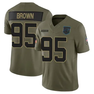 Derrick Brown Carolina Panthers Men's Limited Olive 2025 Salute to Service Nike Jersey - Brown