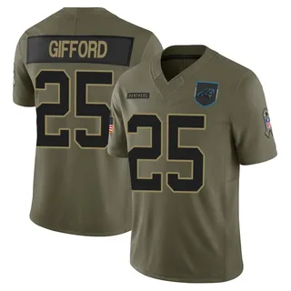 Isaac Gifford Carolina Panthers Men's Limited 2025 Salute to Service Nike Jersey - Olive