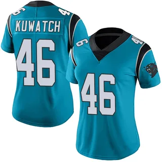 Jackson Kuwatch Carolina Panthers Women's Limited Alternate Vapor Untouchable Nike Jersey - Blue