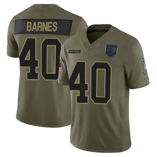 Krys Barnes Carolina Panthers Youth Limited 2025 Salute to Service Nike Jersey - Olive