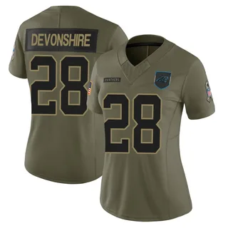 M.J. Devonshire Carolina Panthers Women's Limited 2025 Salute to Service Nike Jersey - Olive