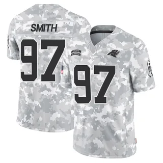 Men's T.J. Smith Carolina Panthers Men's Limited Arctic Camo 2024 Salute to Service Nike Jersey