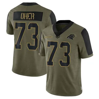 Michael Oher Carolina Panthers Men's Limited 2021 Salute To Service Nike Jersey - Olive
