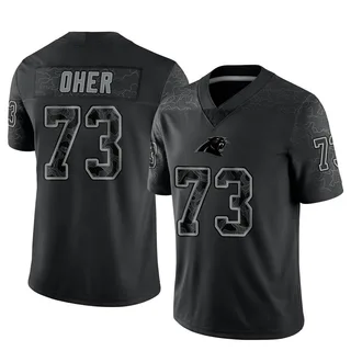 Michael Oher Carolina Panthers Men's Limited Reflective Nike Jersey - Black
