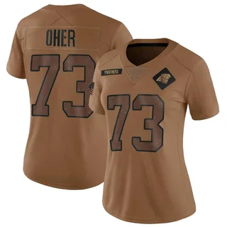 Michael Oher Carolina Panthers Women's Limited 2023 Salute To Service Nike Jersey - Brown