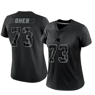 Michael Oher Carolina Panthers Women's Limited Reflective Nike Jersey - Black