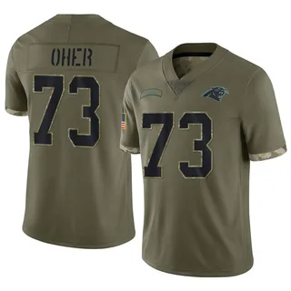 Michael Oher Carolina Panthers Youth Limited 2022 Salute To Service Nike Jersey - Olive