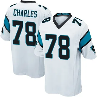 Saahdiq Charles Carolina Panthers Men's Game Nike Jersey - White
