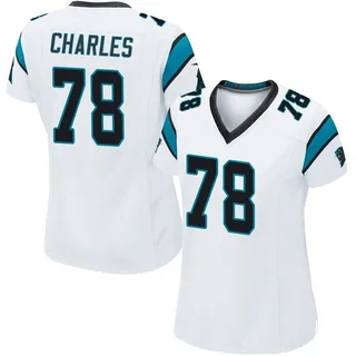 Saahdiq Charles Carolina Panthers Women's Game Nike Jersey - White