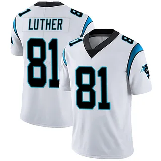 T.J. Luther Carolina Panthers Men's Limited Vapor Untouchable Nike Jersey - White