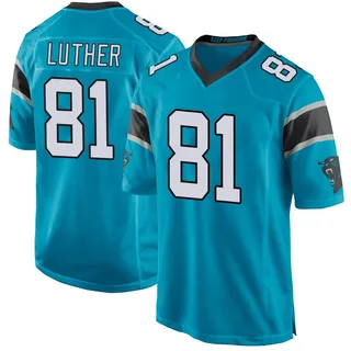 T.J. Luther Carolina Panthers Youth Game Alternate Nike Jersey - Blue