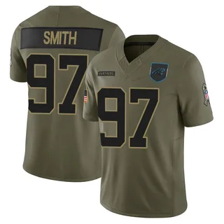 T.J. Smith Carolina Panthers Youth Limited 2025 Salute to Service Nike Jersey - Olive