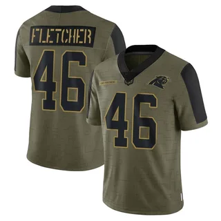 Thomas Fletcher Carolina Panthers Men's Limited 2021 Salute To Service Nike Jersey - Olive