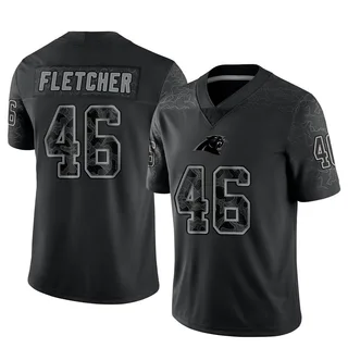 Thomas Fletcher Carolina Panthers Men's Limited Reflective Nike Jersey - Black