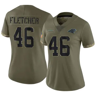 Thomas Fletcher Carolina Panthers Women's Limited 2022 Salute To Service Nike Jersey - Olive