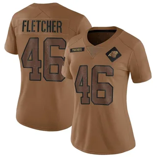 Thomas Fletcher Carolina Panthers Women's Limited 2023 Salute To Service Nike Jersey - Brown