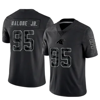Tywone Malone Jr. Carolina Panthers Men's Limited Reflective Nike Jersey - Black