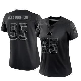 Tywone Malone Jr. Carolina Panthers Women's Limited Reflective Nike Jersey - Black