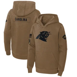 Youth Carolina Panthers Brown 2023 Salute to Service Club Fleece Pullover Hoodie