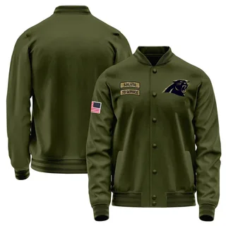 Youth Carolina Panthers Olive Salute to Service Sideline Performance Jacket