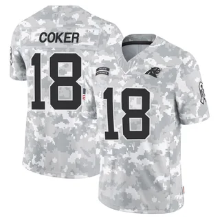 Youth Jalen Coker Carolina Panthers Youth Limited Arctic Camo 2024 Salute to Service Nike Jersey